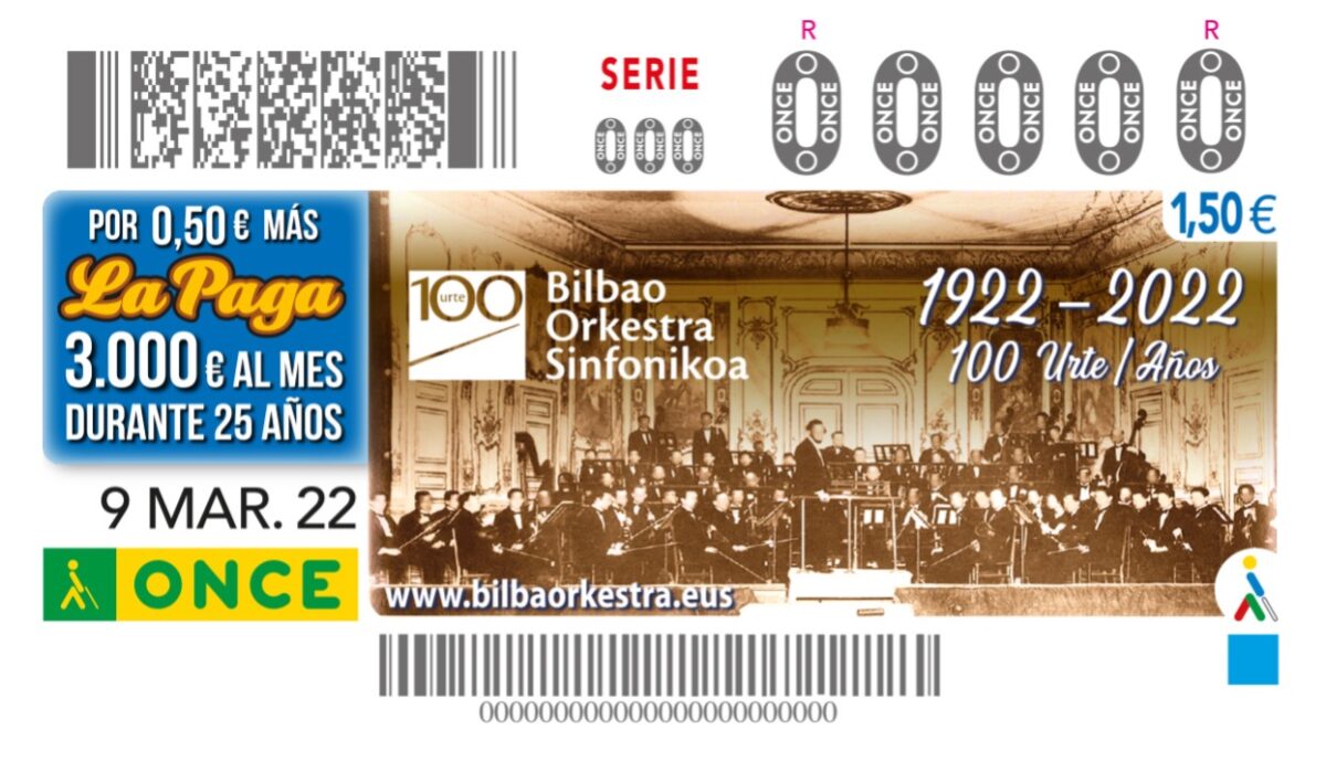 La Bilbao Orkestra Sinfonikoa en 5,5 millones de cupones de la ONCE